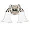 Westinghouse Fixture Wall UnMount 60W 2-Light Trad, Brushed Nickel White Opal Bell Glass 6461700 - alternate 1